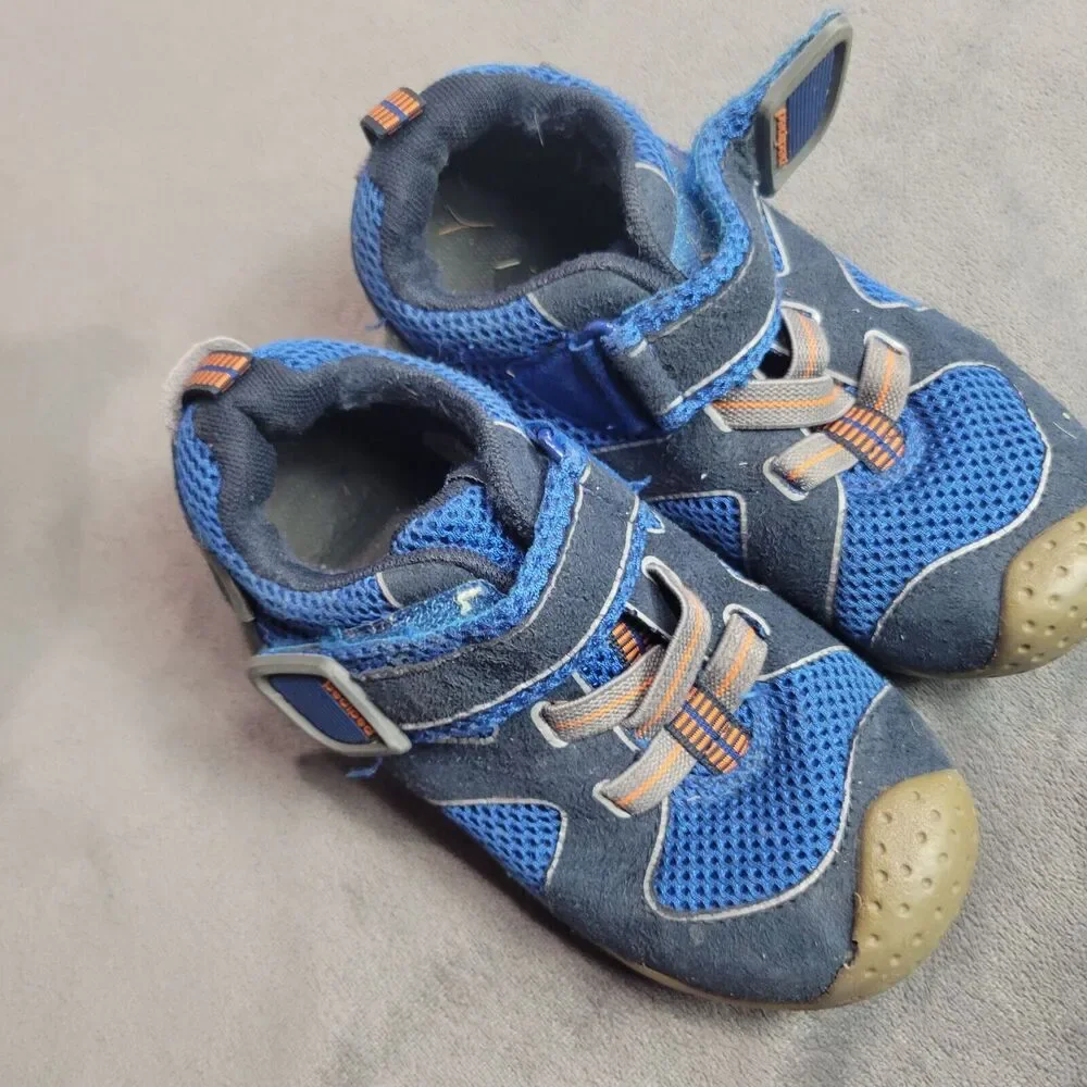 Toddler Pediped Blue Mesh Sneakers With Hook Loop Straps Size‎ 28